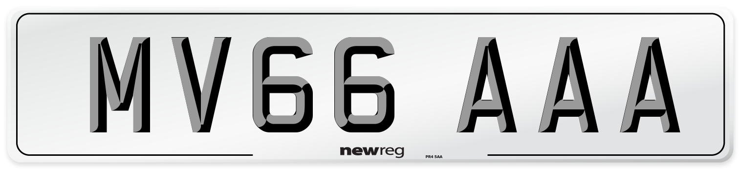 MV66 AAA Number Plate from New Reg